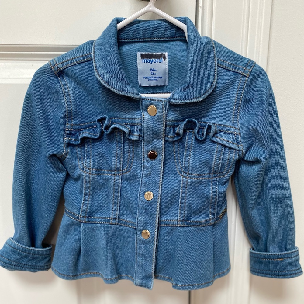 Mayoral- Peplum/Ruffle Denim Jacket